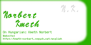 norbert kmeth business card